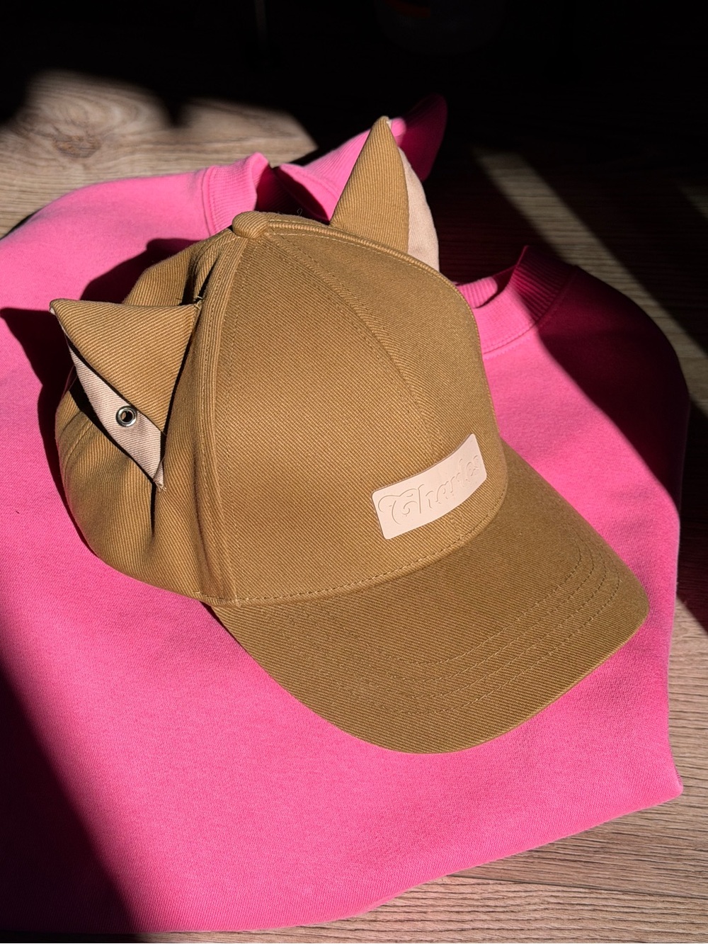 Charles Cat Ear Baseball Cap Tan bemoe